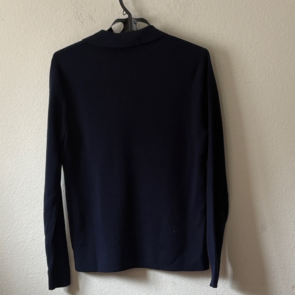 Sandro Dark Blue Button-Up Polo - Picture 5 of 5